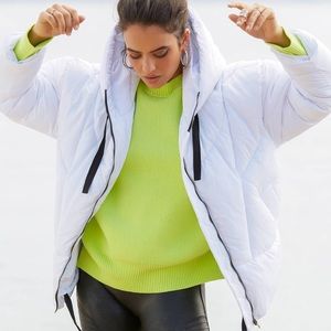 free people hailey puffer white jacket puffy